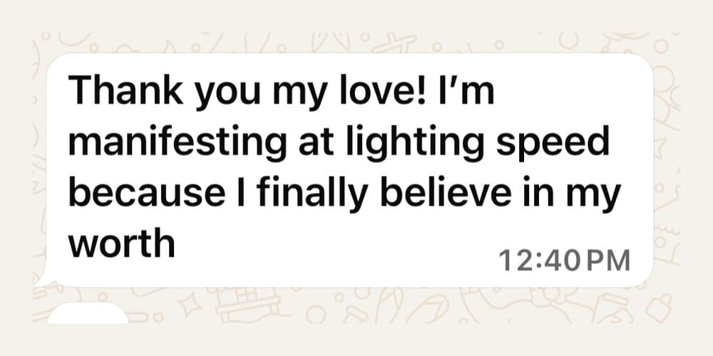 A message sent to Hevi by a client