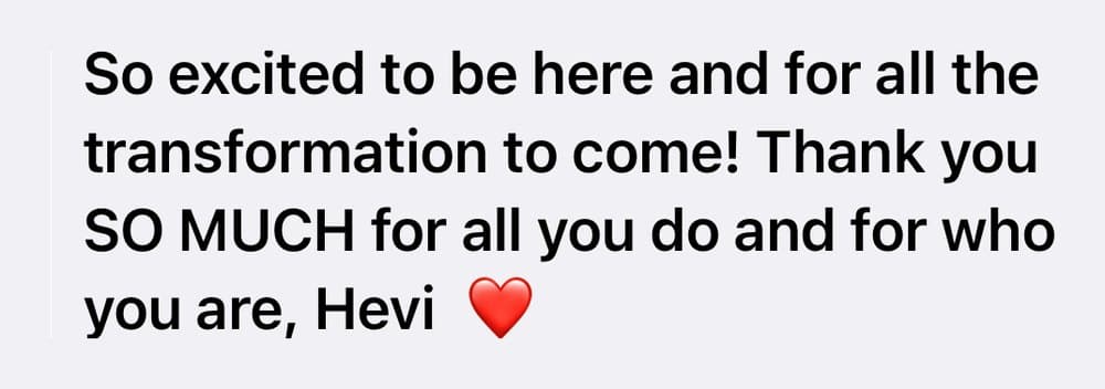 A message sent to Hevi by a client