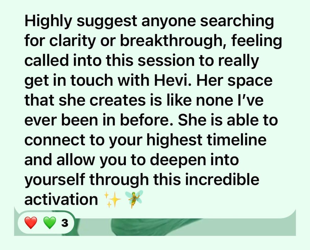 A message sent to Hevi by a client