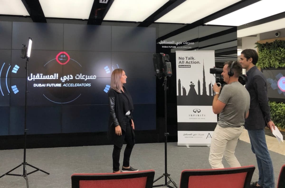 Hevi Serdar presenting at Dubai Future Accelerators